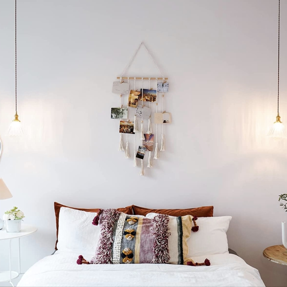 Boho Macrame Wall Hanging with Clips
